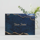 Vergulde Verjaardag in Geode Blauw Kaart (Staand voorkant)