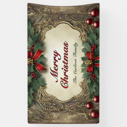  vergulde Victoriaans kerstkrans Spandoek (Verticaal)