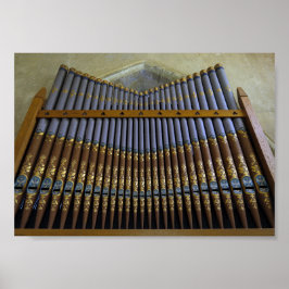 Vergulde vintage kerkorgelpijpen fotografie poster
