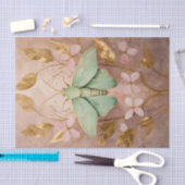 Vergulde vlucht, mooie groene mot formalen tissuepapier (Craft)