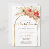 Vergulde Waterverf Boho bruiloft repetitie diner Kaart (Voorkant)