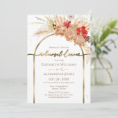 Vergulde Waterverf Boho bruiloft repetitie diner Kaart (Staand voorkant)