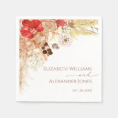 Vergulde Waterverf Boho Floral bruiloft servetten (Voorkant)