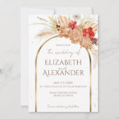 Vergulde Waterverf Boho Floral | Terracotta bruilo Kaart (Voorkant)