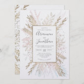 Vergulde weide hint van kleur, waterverf en folie feestdagenkaart (Voorkant / Achterkant)