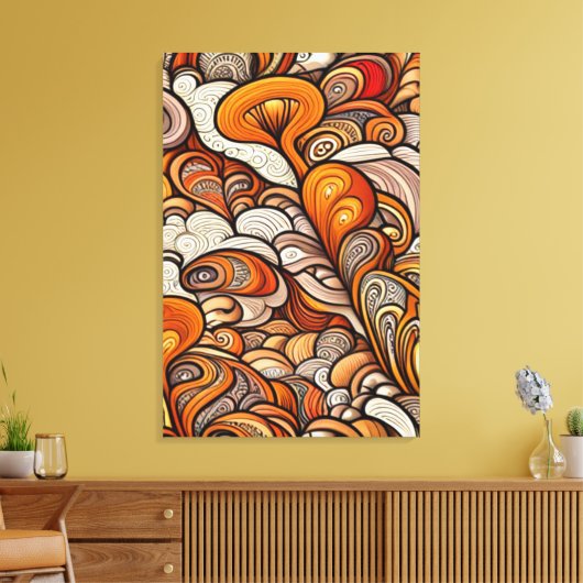 Vergulde wervelingen canvas afdruk (Insitu (Woonkamer))