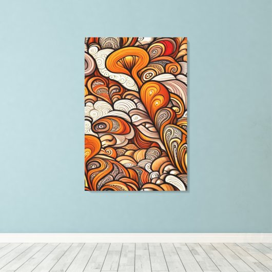 Vergulde wervelingen canvas afdruk (Insitu (Houten vloer))