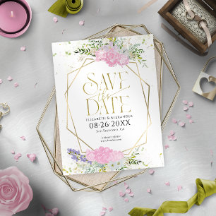 Vergulde Wildflower Lente Bruiloft Save The Date Briefkaart