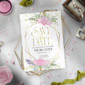 Vergulde Wildflower Lente Bruiloft Save The Date Kaart
