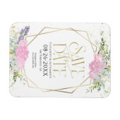 Vergulde Wildflower Lente Bruiloft Save The Date Magneet (Horizontaal)