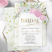 Vergulde Wildflower Spring Bridal Shower Uitnodigi Kaart