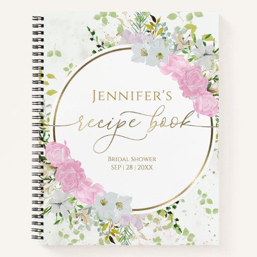Vergulde Wildflower Spring Vrijgezellenfeest Recep Notitieboek (Voorkant)