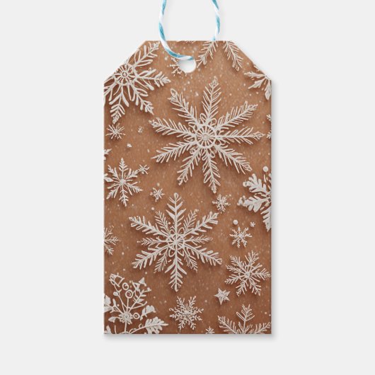 Vergulde Winter Kristallen Cadeaulabel (Voorkant)