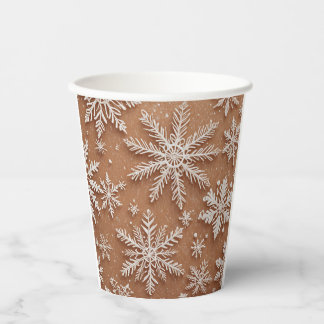 Vergulde Winter Kristallen Papieren Bekers