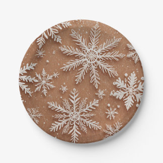 Vergulde Winter Kristallen Papieren Bordje