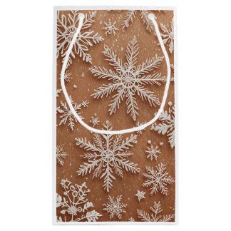Vergulde Winterkristallen Klein Cadeauzakje
