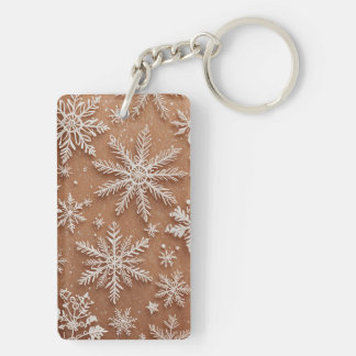 Vergulde Winterkristallen Sleutelhanger