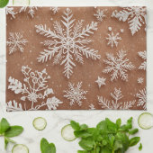 Vergulde Winterkristallen Theedoek (Gevouwen)