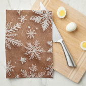Vergulde Winterkristallen Theedoek (Quarter Fold)