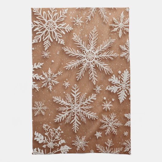Vergulde Winterkristallen Theedoek (Verticaal)