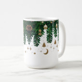 Vergulde Winterloof Combinatie Mok - Premium Groen (Voorkant rechts)