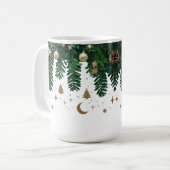 Vergulde Winterloof Combinatie Mok - Premium Groen (Voorkant links)