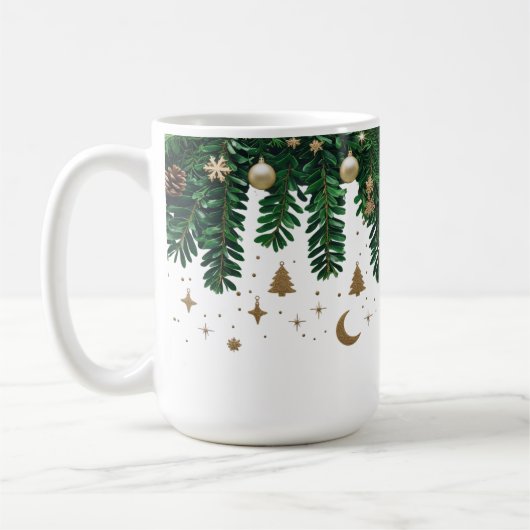 Vergulde Winterloof Combinatie Mok - Premium Groen (Links)