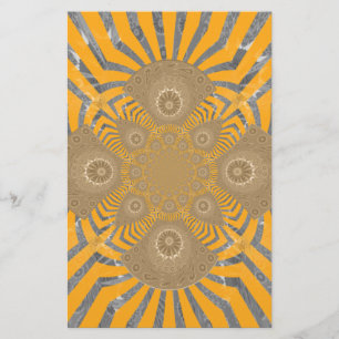 Vergulde Zefier: Elegantie in Goudgeel & Chroom Briefpapier