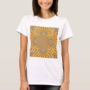 Vergulde Zefier: Elegantie in Goudgeel & Chroom T-shirt