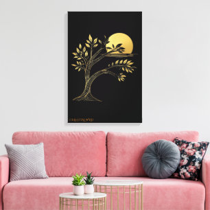 Vergulde Zen Horizon Museumkwaliteit Gallery Canva Canvas Afdruk