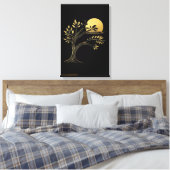 Vergulde Zen Horizon Museumkwaliteit Gallery Canva Canvas Afdruk (Insitu (Slaapkamer))