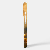 Vergulde zittende Boeddha onder een zonsondergangs Case-Mate iPhone Case (Achterkant / Links)