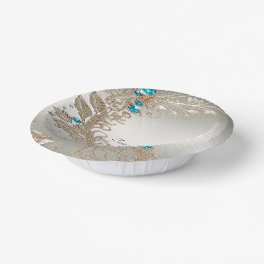 Vergulden Blauwe Stenen Papierkommen Versieren Papieren Kommen (Gebogen)