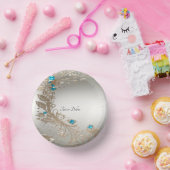 Vergulden Blauwe Stenen Papierkommen Versieren Papieren Kommen (Feest)