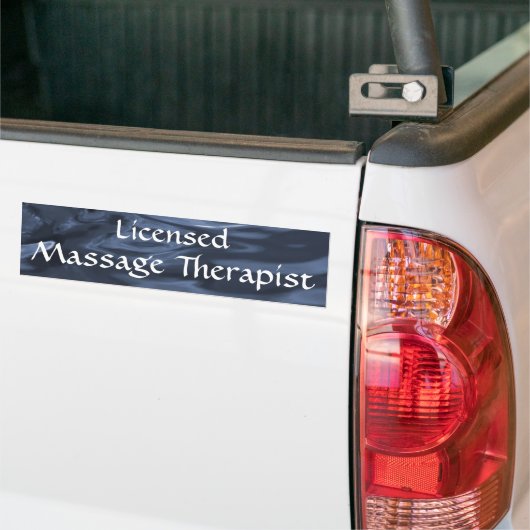 Vergunning gegeven massagetherapie 2 (blauw) bumpersticker (Op Truck)