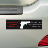 Vergunning met handpistool bumpersticker (Op auto)