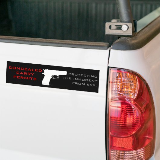 Vergunning met handpistool bumpersticker (Op Truck)
