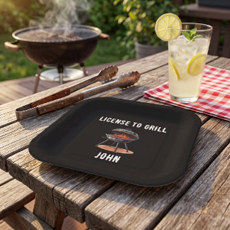 Vergunning om Chef Grillmaster Vader Koken te gril Papieren Bordje