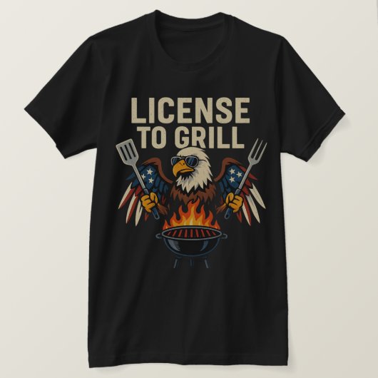 Vergunning om te grillen – Amerikaanse editie T-shirt (Design voorkant)