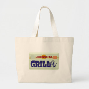 Vergunning om te grillen grote tote bag