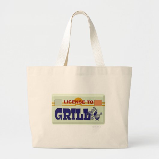 Vergunning om te grillen grote tote bag (Voorkant)