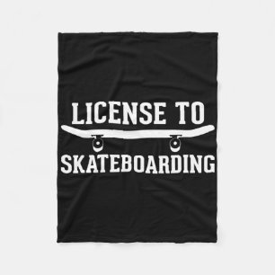 Vergunning om te Skateboarden - Grappig Skateboard Fleece Deken