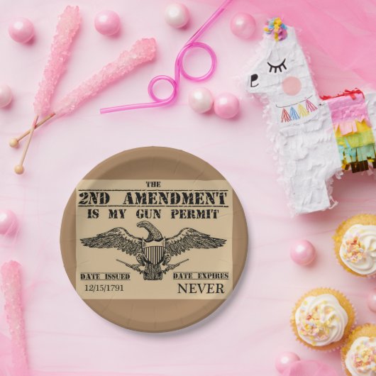 VERGUNNING TWEEDE AMMENDEMENT PISTOOL PAPIEREN BORDJE (Feest)