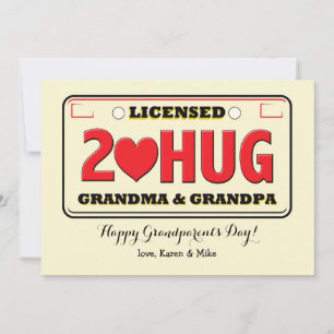 Vergunning verleend aan Hug Grandparent Day Card Kaart