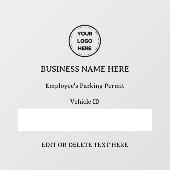 Vergunning voertuig ID aangepaste tekst auto vrach Raamsticker (Vel)