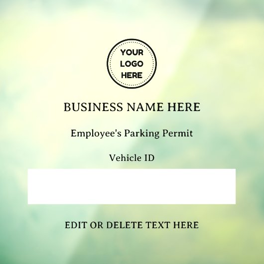 Vergunning voertuig ID aangepaste tekst auto vrach Raamsticker (Vel 3)