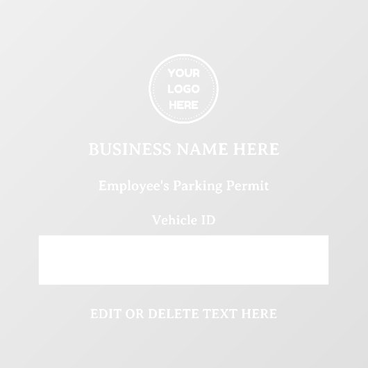 Vergunning voertuig ID aangepaste tekst auto vrach Raamsticker (Vel)