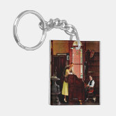 Vergunning voor huwelijk door Norman Rockwell Sleutelhanger (Voorkant Links)