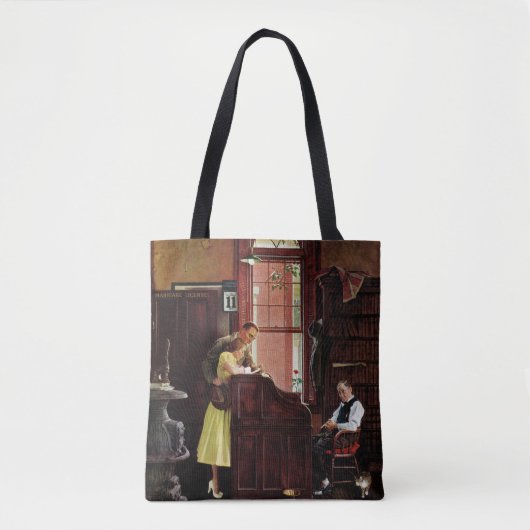 Vergunning voor huwelijk door Norman Rockwell Tote Bag (Voorkant)