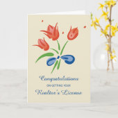 Vergunning voor Realtor Gefeliciteerd Flowers Kaart (Gele Bloem)